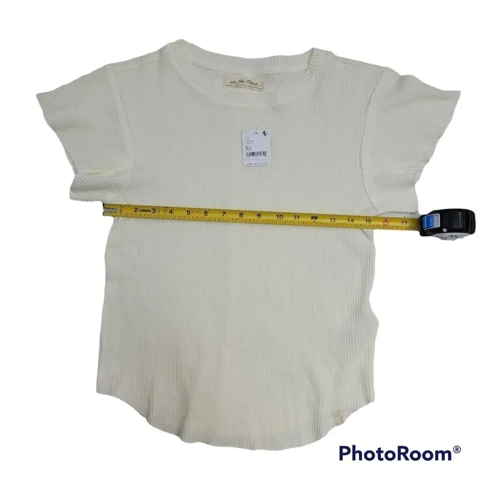 FREE PEOPLE What's Up Baby Cotton Waffle T-Shirt SIZE‎ XSMALL